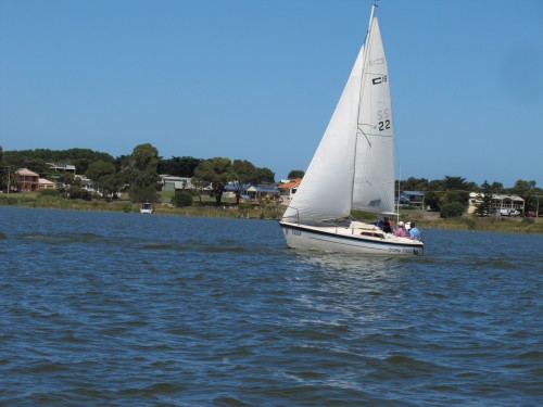 Sailing on the River Murray at Goolwa, South Australia